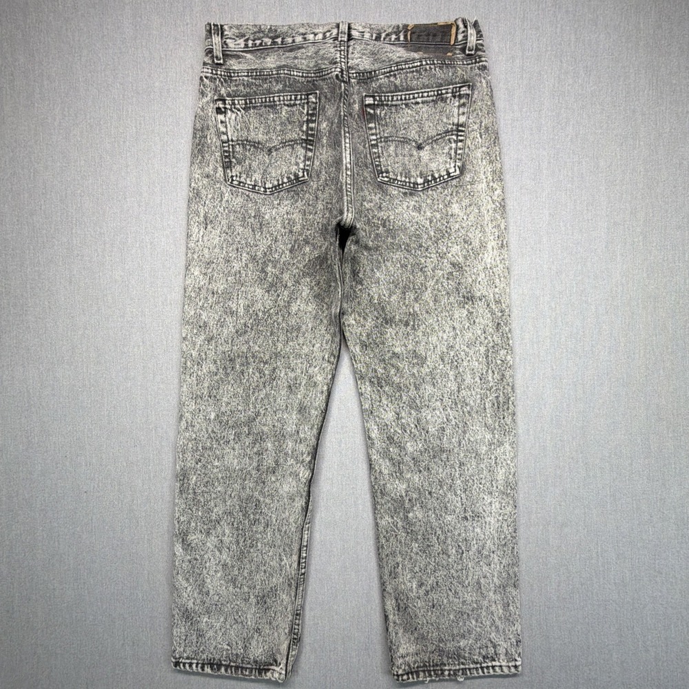 VTG Levi's 501 80s Black Acid Wash Jeans 36x30 (Fits 34x29) Made In USA 1980